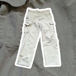 Tan khaki, Haggar clothing, slim, fit, Velcro baggy cargo pants with pockets